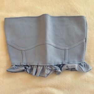 Zara Soft Blue Textured Tube Top